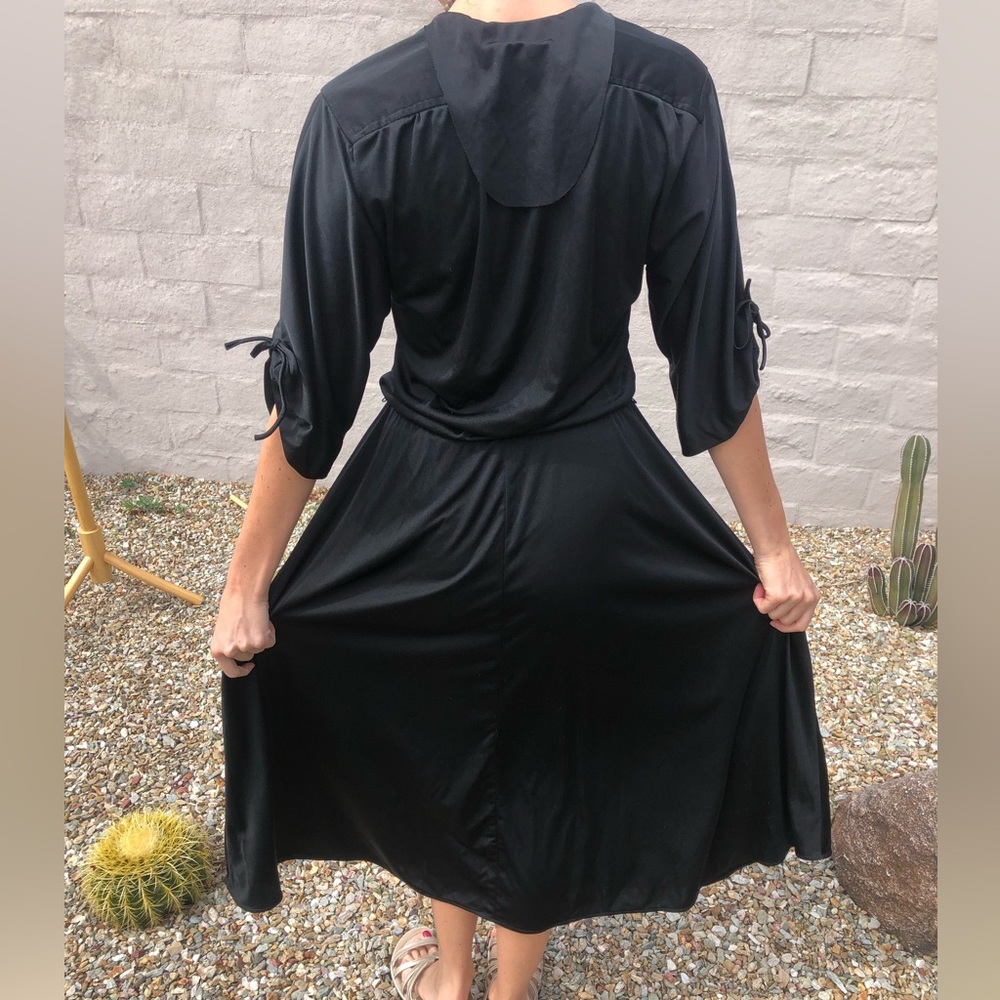 Vintage western retro bohemian black maxi dress - Picture 5 of 15